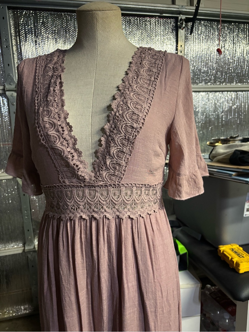 Wishlist Mauve Lace-Trim Maxi Dress - Picture 5 of 5